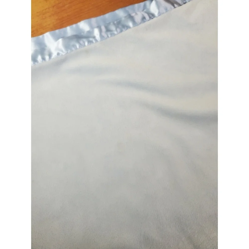 Carters Car Stop Sign Blue Baby Blanket Satin Trim‎ Back